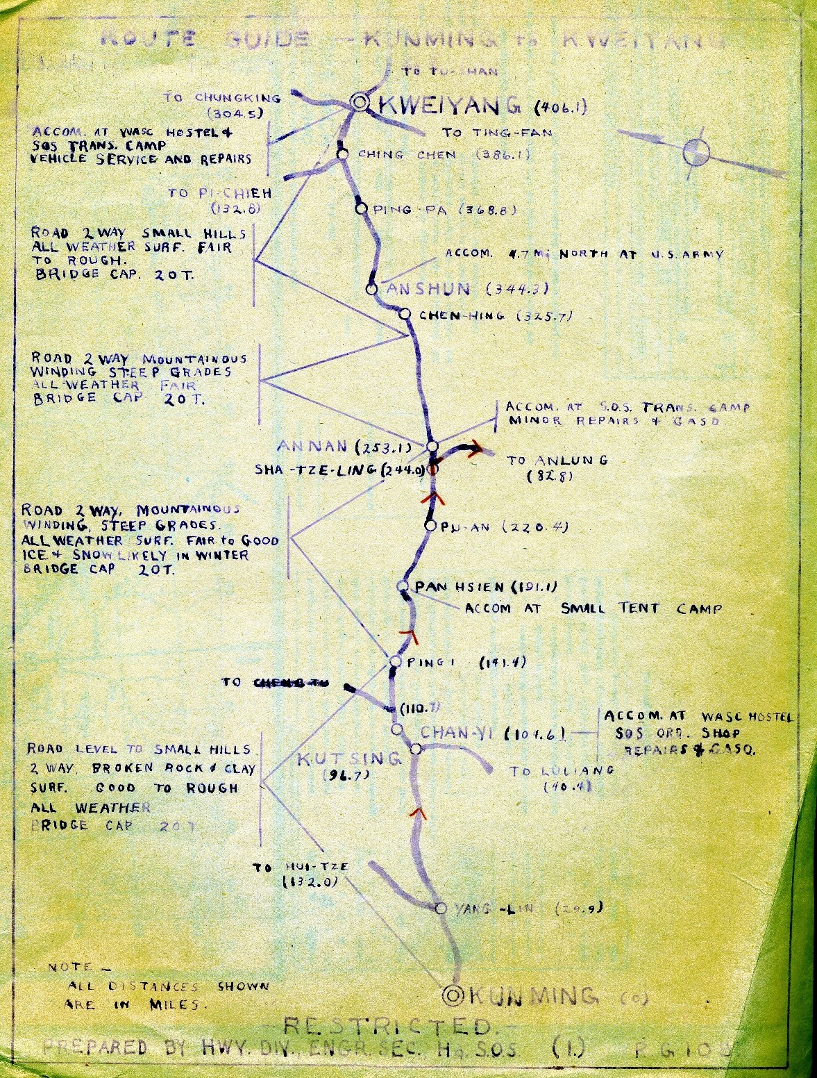  Route Guide - Kunming to Kweiyang - Map Page 