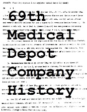 69th Medical Depot Co. History  