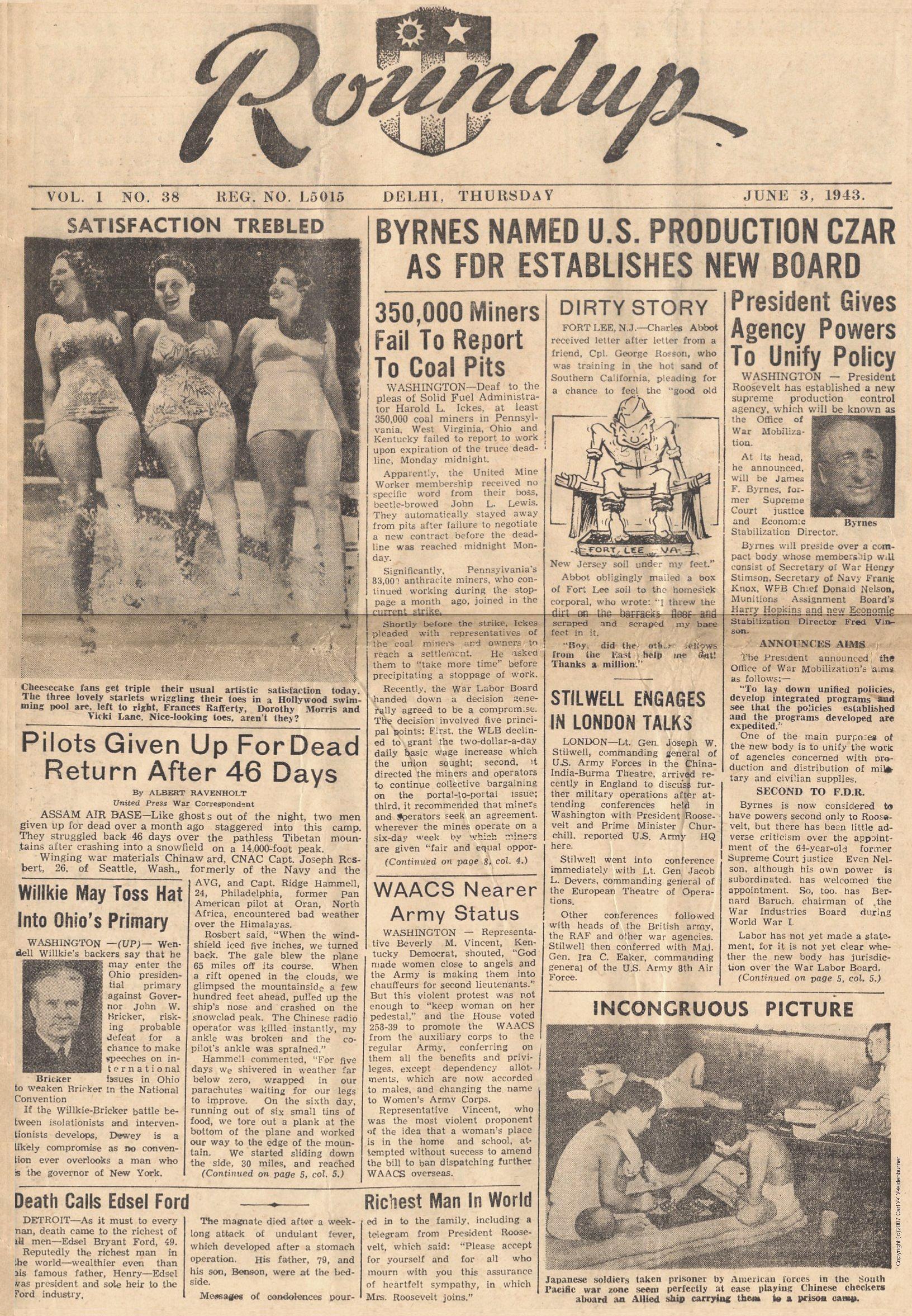  CBI Roundup - June 3, 1943 - Page 1 