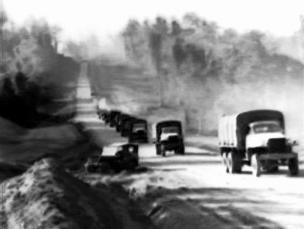  Convoy rolls along the Ledo Road 